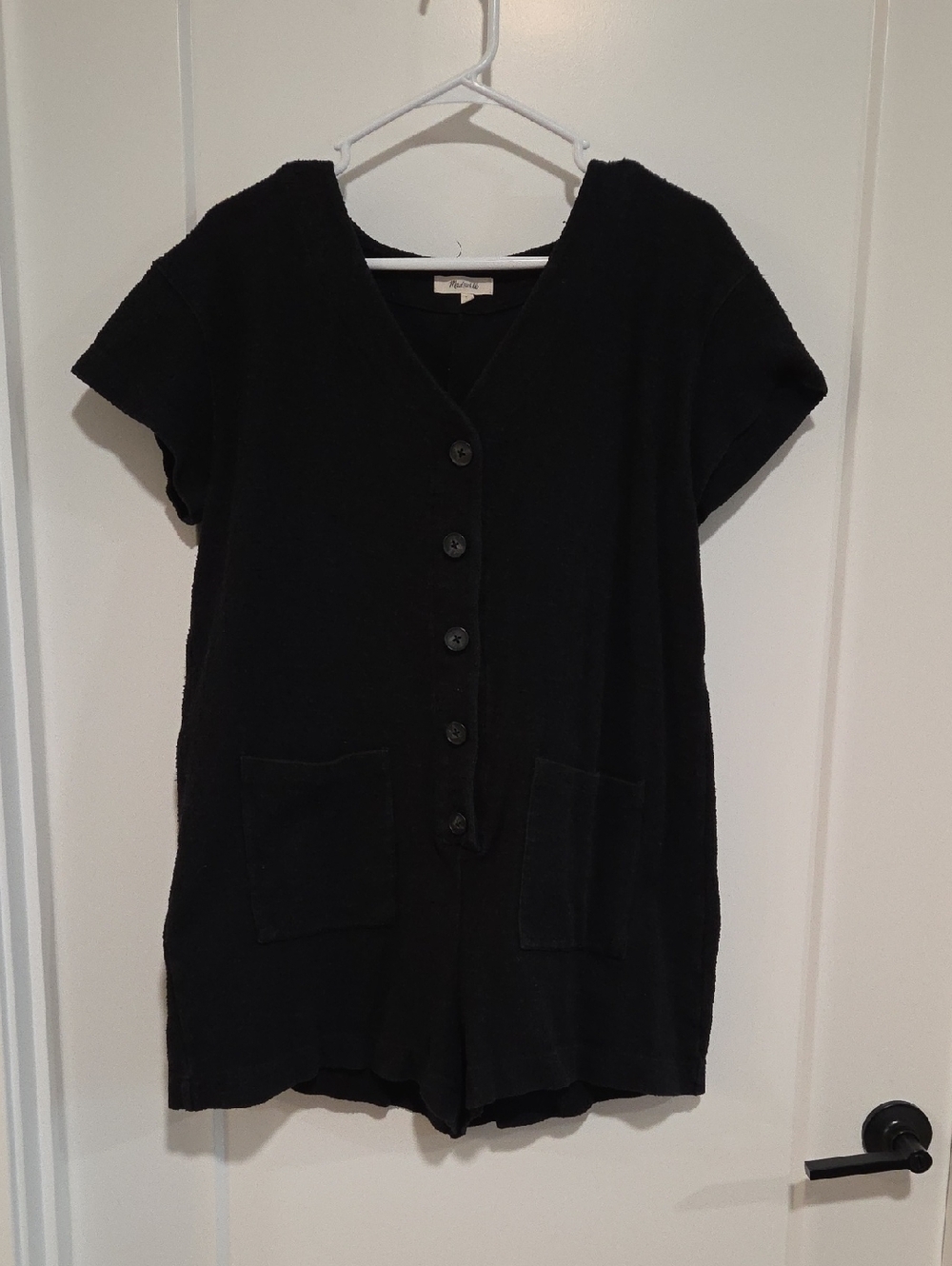 Madewell Black Short-Sleeve Romper